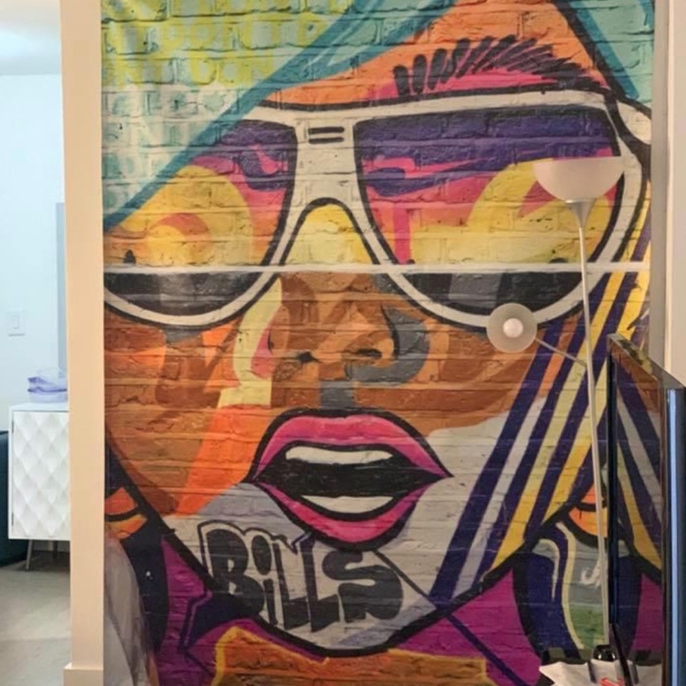 Graffiti art wall mural